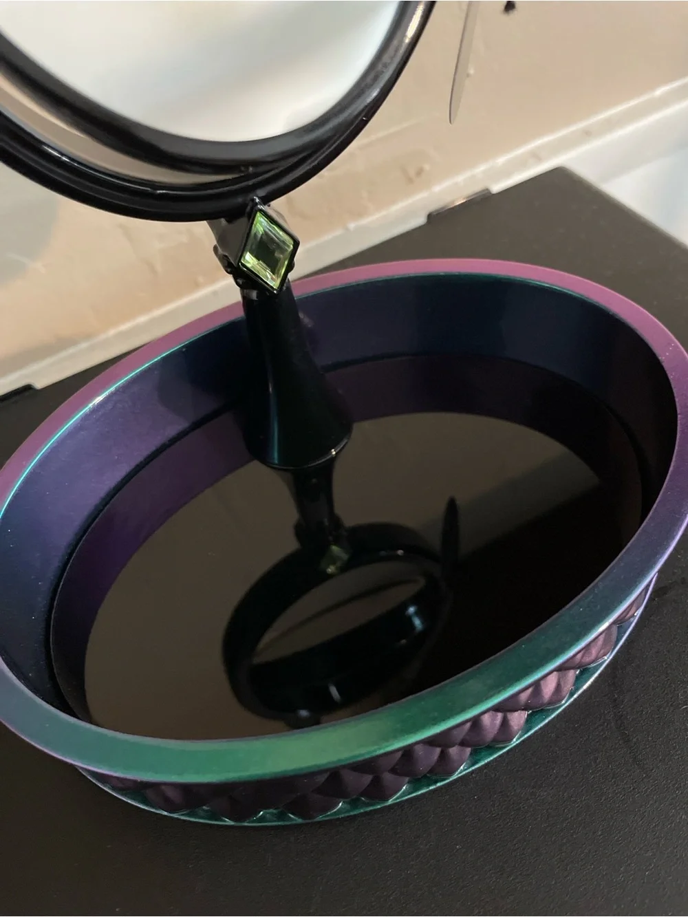 Bath & Body Works Iridescent Mermaid Scale Vanity Mirror with Black Horned Frame